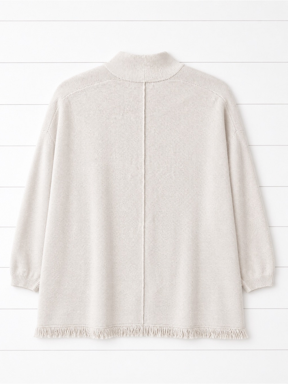 Repeat Open Front Knit Cardigan Sweater | Cream | Size XL | Cozy Minimalist - Picture 4 of 5